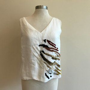 MAIYET one of a kind cream linen cami